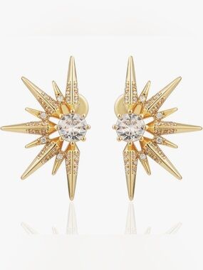 Gorgeous Neiman Marcus 14KT Dip Topaz crystal stud Earrings